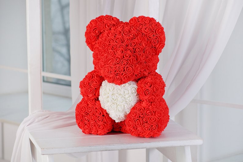 Ours de roses - 40cm